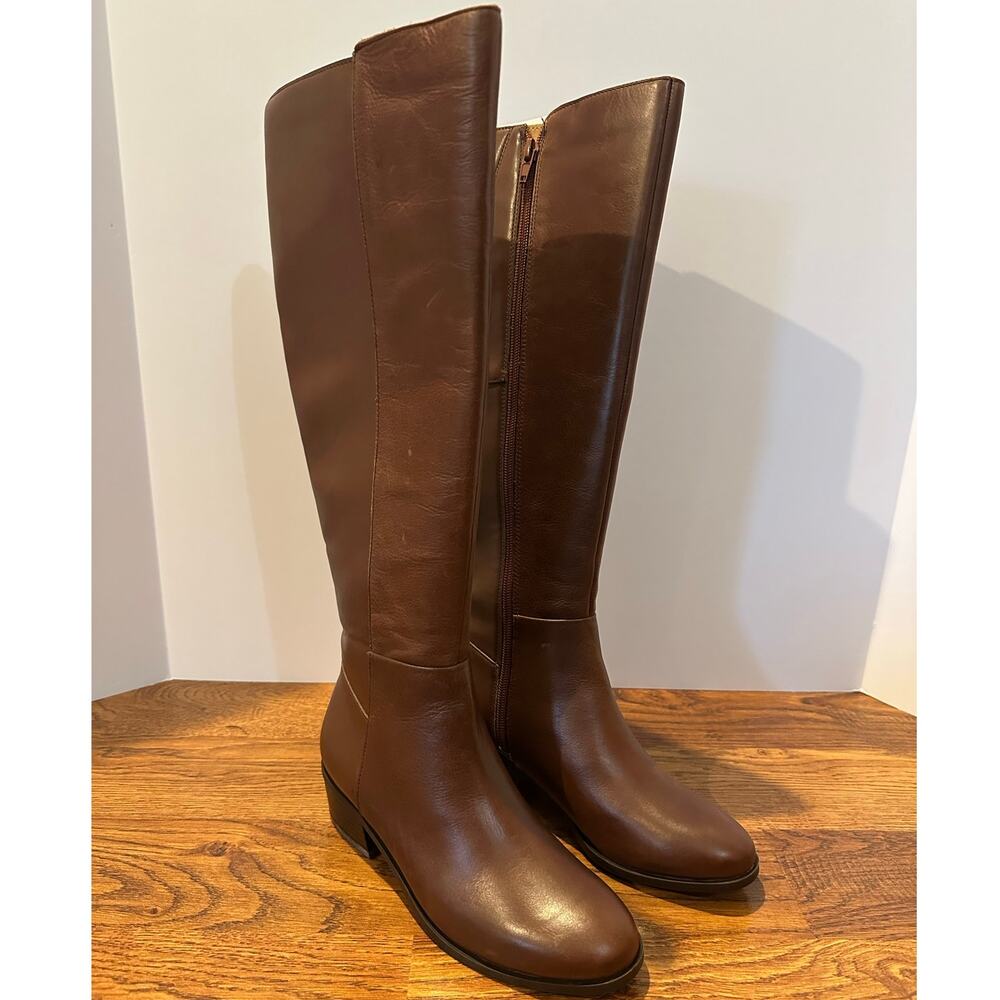 Rockport Evalyn Leather Riding Boots Brown Women’s 5 NWOB Knee High Equestrian